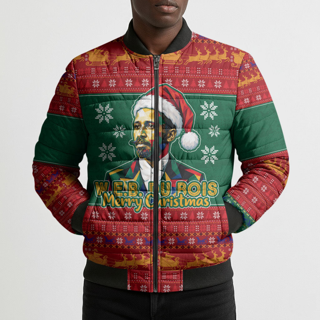 W.E.B. Du Bois Christmas Bomber Puffer Jacket Inspirational Liberty Quote Ugly Knitted Pattern Festive