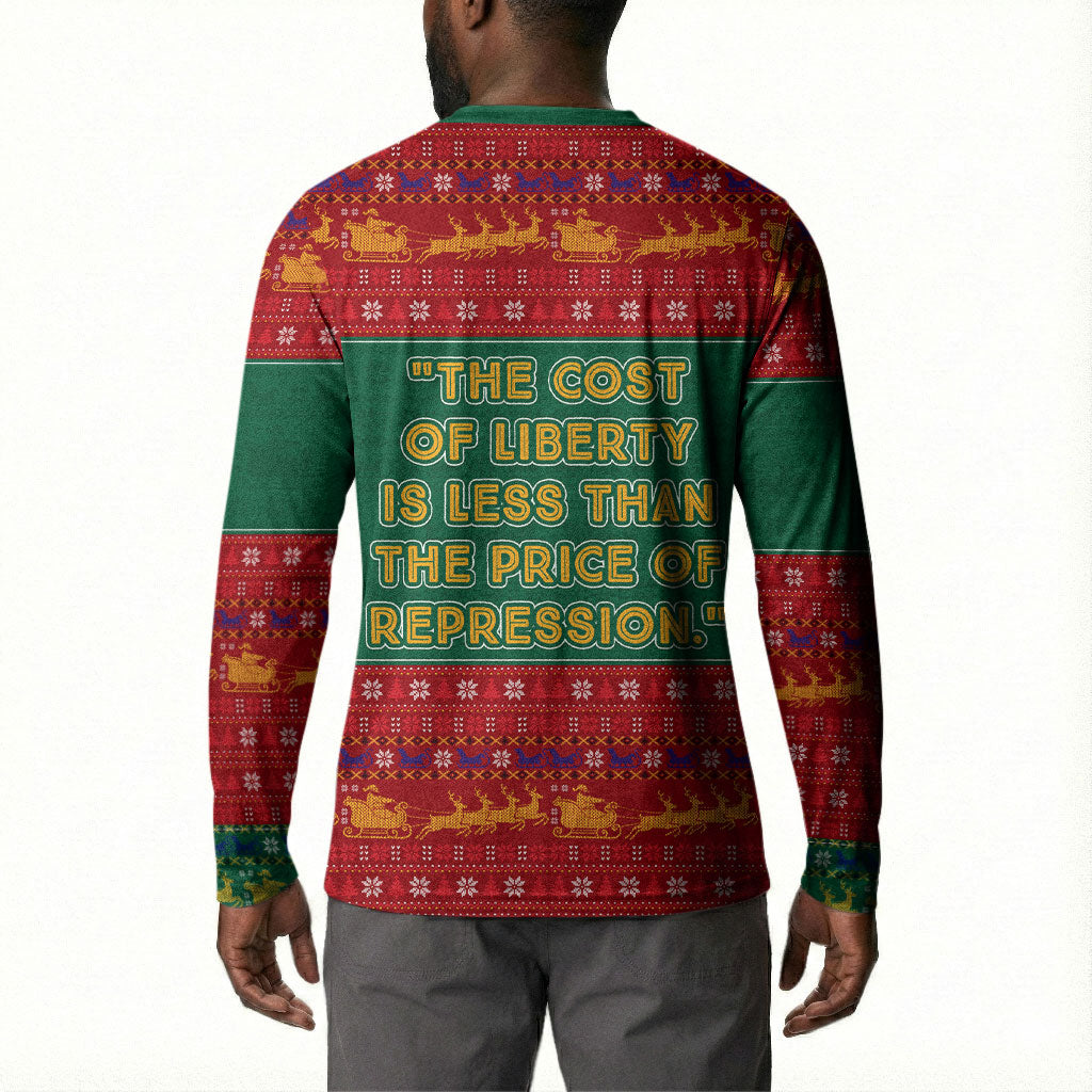 W.E.B. Du Bois Christmas Button Sweatshirt Inspirational Liberty Quote Ugly Knitted Pattern Festive