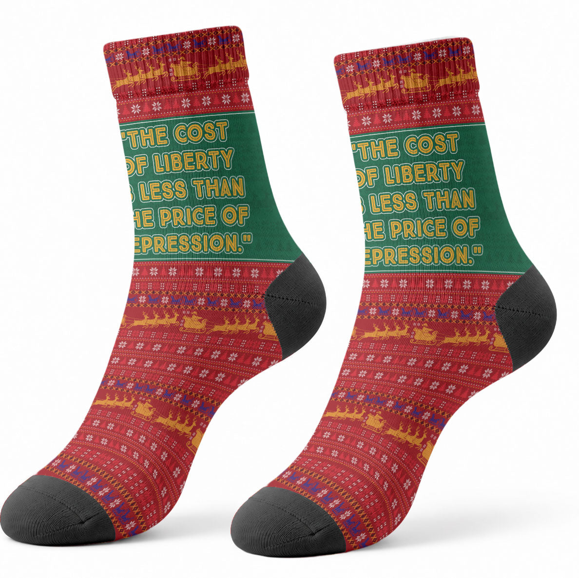 W.E.B. Du Bois Christmas Crew Socks Inspirational Liberty Quote Ugly Knitted Pattern Festive