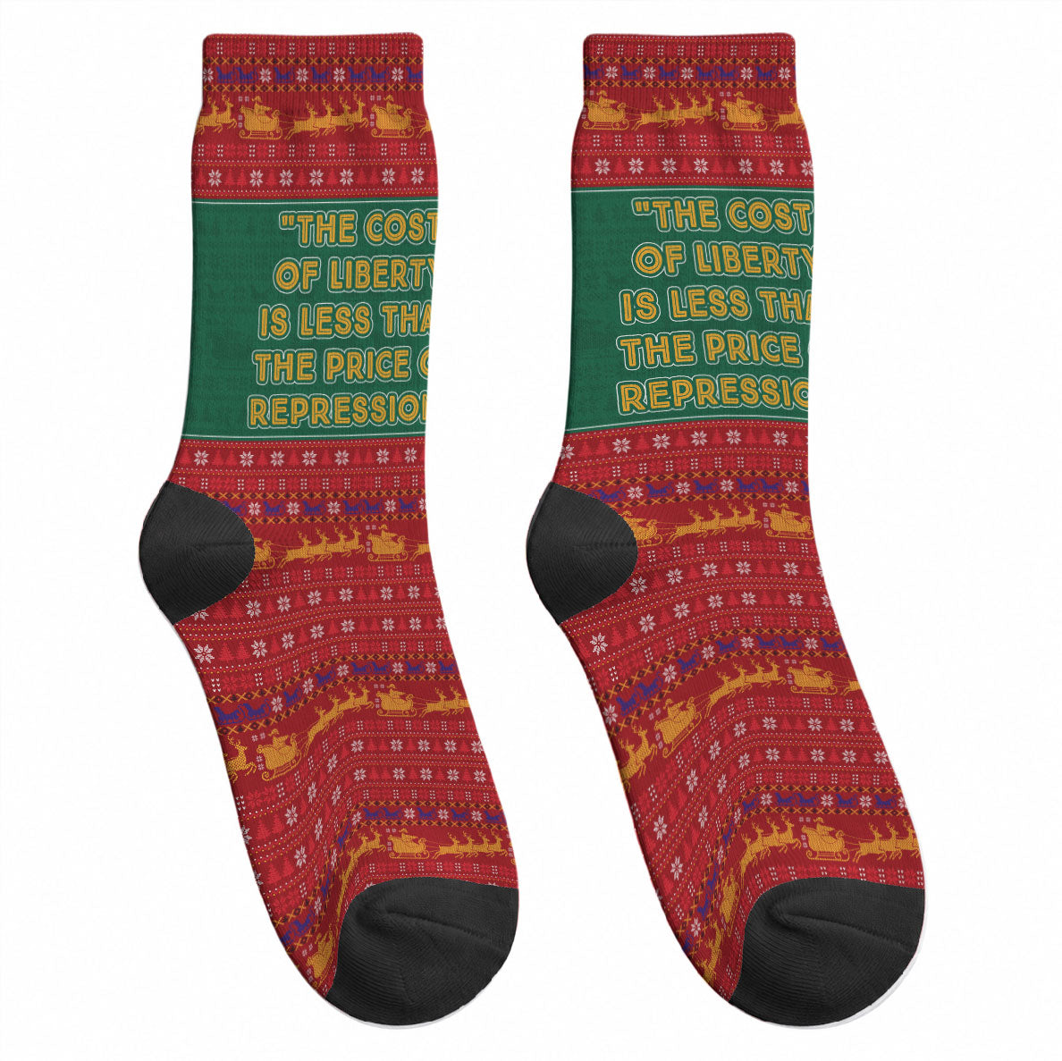 W.E.B. Du Bois Christmas Crew Socks Inspirational Liberty Quote Ugly Knitted Pattern Festive