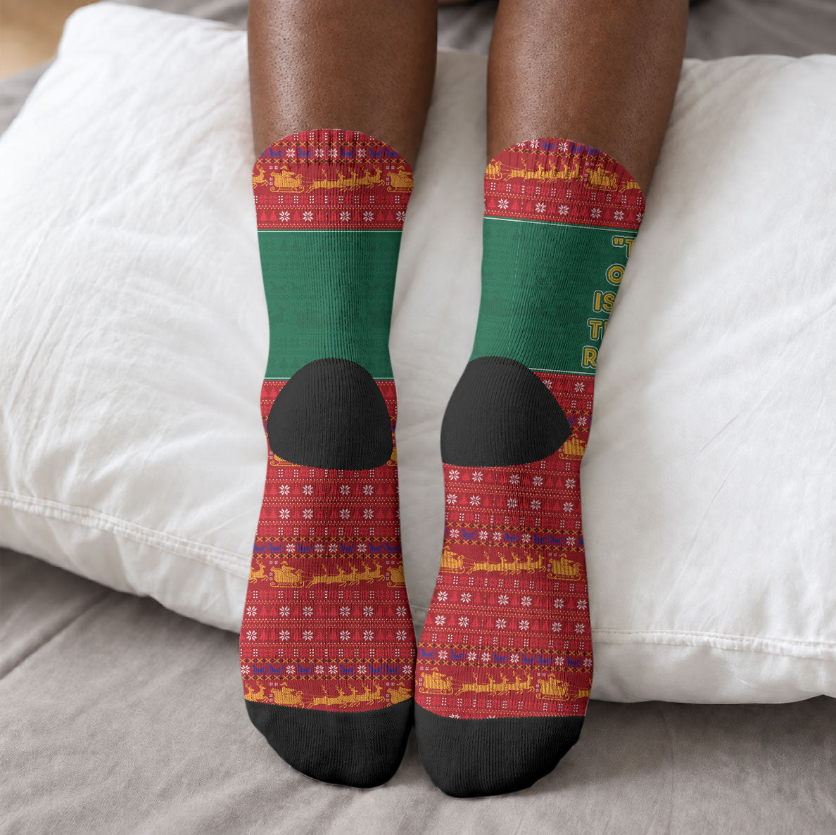 W.E.B. Du Bois Christmas Crew Socks Inspirational Liberty Quote Ugly Knitted Pattern Festive
