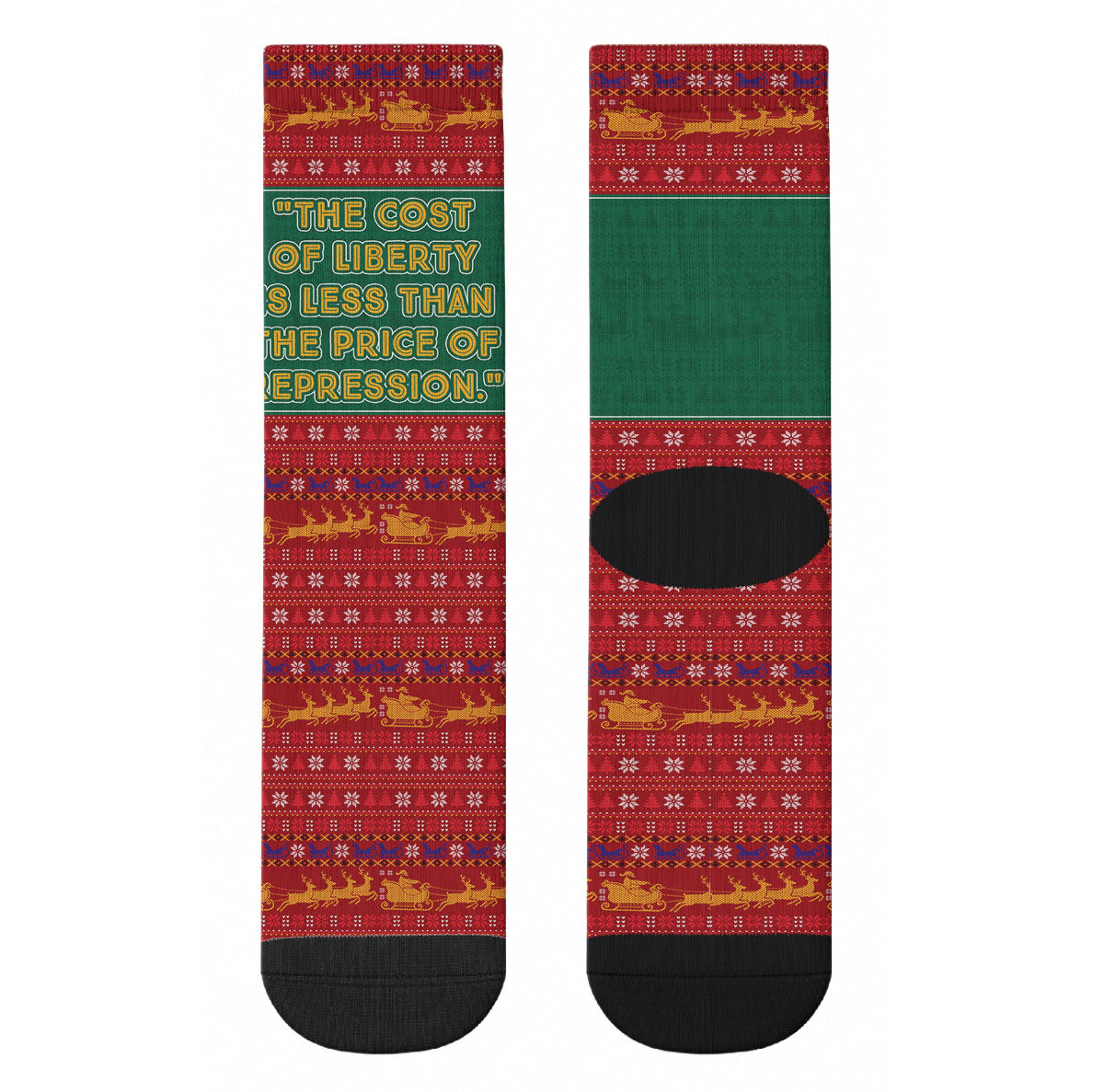 W.E.B. Du Bois Christmas Crew Socks Inspirational Liberty Quote Ugly Knitted Pattern Festive