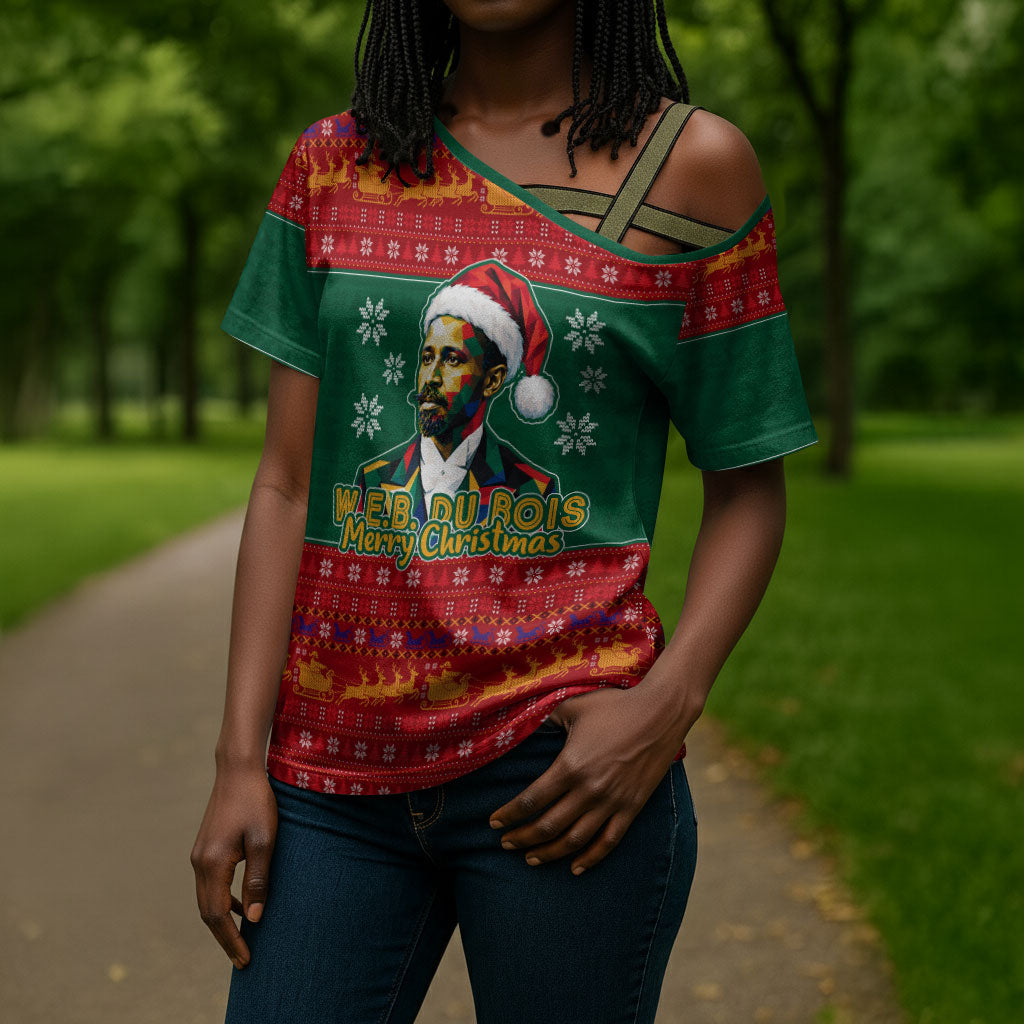 W.E.B. Du Bois Christmas Cross Shoulder Shirt Inspirational Liberty Quote Ugly Knitted Pattern Festive