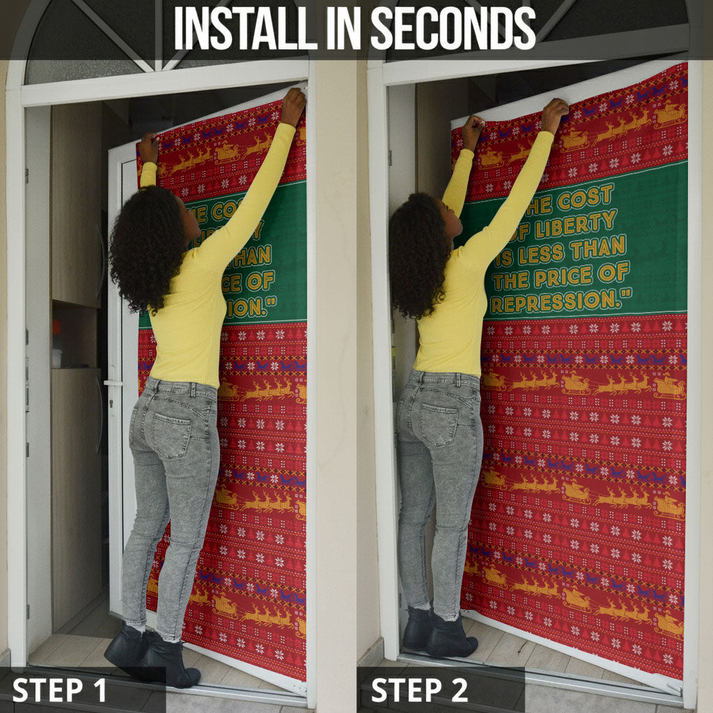 W.E.B. Du Bois Christmas Door Cover Inspirational Liberty Quote Ugly Knitted Pattern Festive