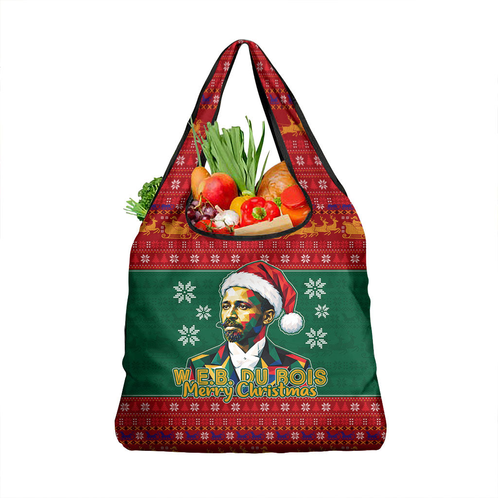 W.E.B. Du Bois Christmas Grocery Bag Inspirational Liberty Quote Ugly Knitted Pattern Festive