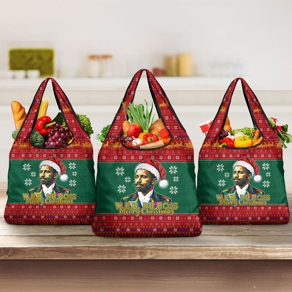 W.E.B. Du Bois Christmas Grocery Bag Inspirational Liberty Quote Ugly Knitted Pattern Festive