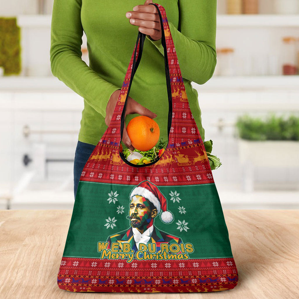 W.E.B. Du Bois Christmas Grocery Bag Inspirational Liberty Quote Ugly Knitted Pattern Festive