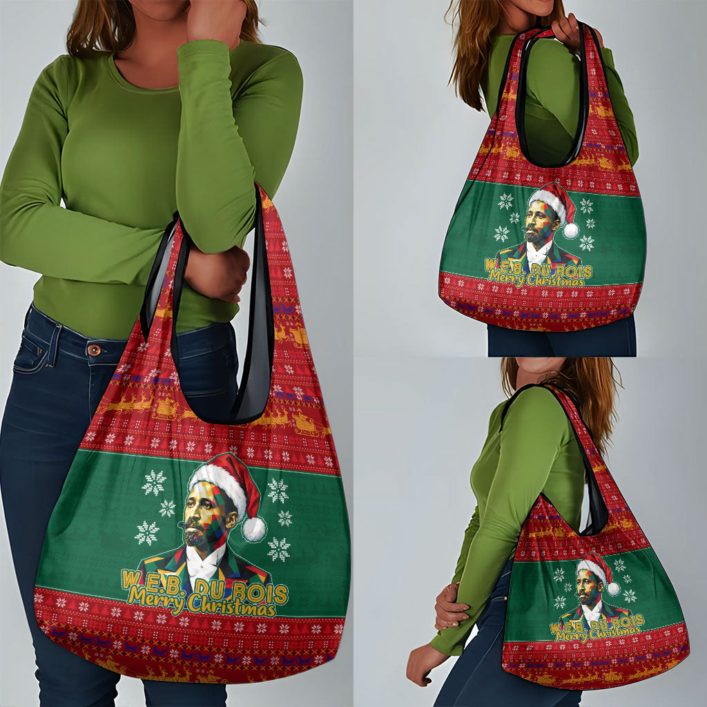 W.E.B. Du Bois Christmas Grocery Bag Inspirational Liberty Quote Ugly Knitted Pattern Festive