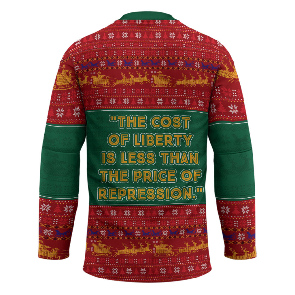 W.E.B. Du Bois Christmas Hockey Jersey Inspirational Liberty Quote Ugly Knitted Pattern Festive