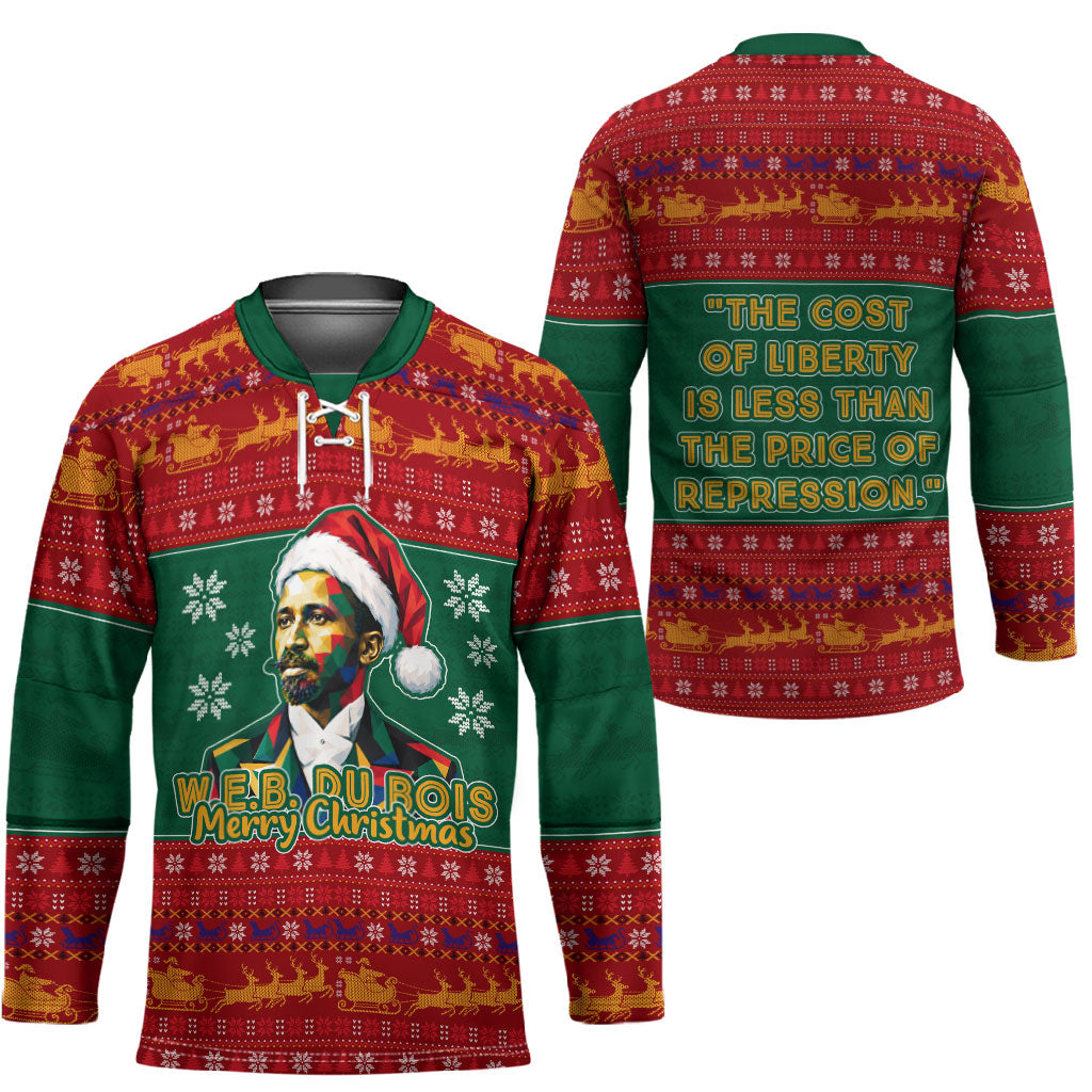 W.E.B. Du Bois Christmas Hockey Jersey Inspirational Liberty Quote Ugly Knitted Pattern Festive