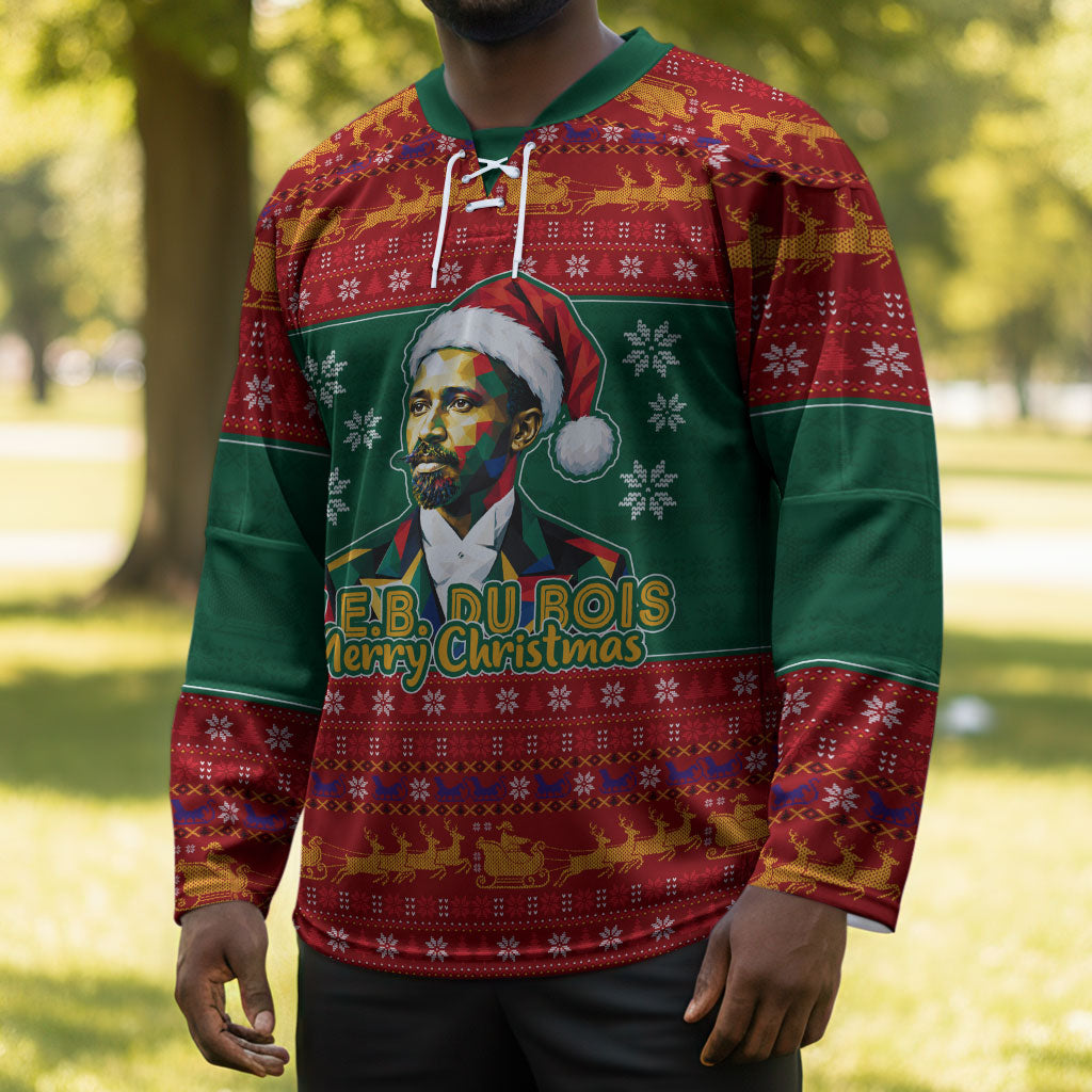 W.E.B. Du Bois Christmas Hockey Jersey Inspirational Liberty Quote Ugly Knitted Pattern Festive