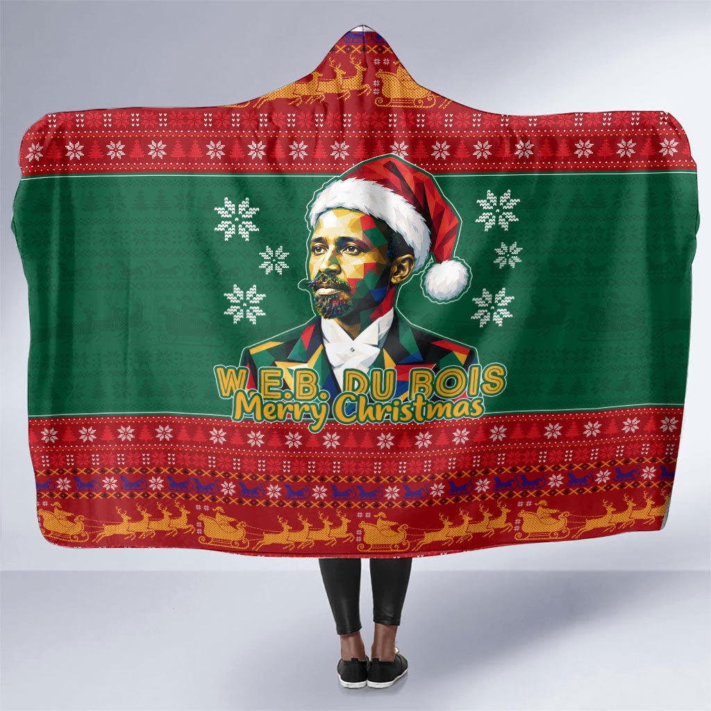 W.E.B. Du Bois Christmas Hooded Blanket Inspirational Liberty Quote Ugly Knitted Pattern Festive