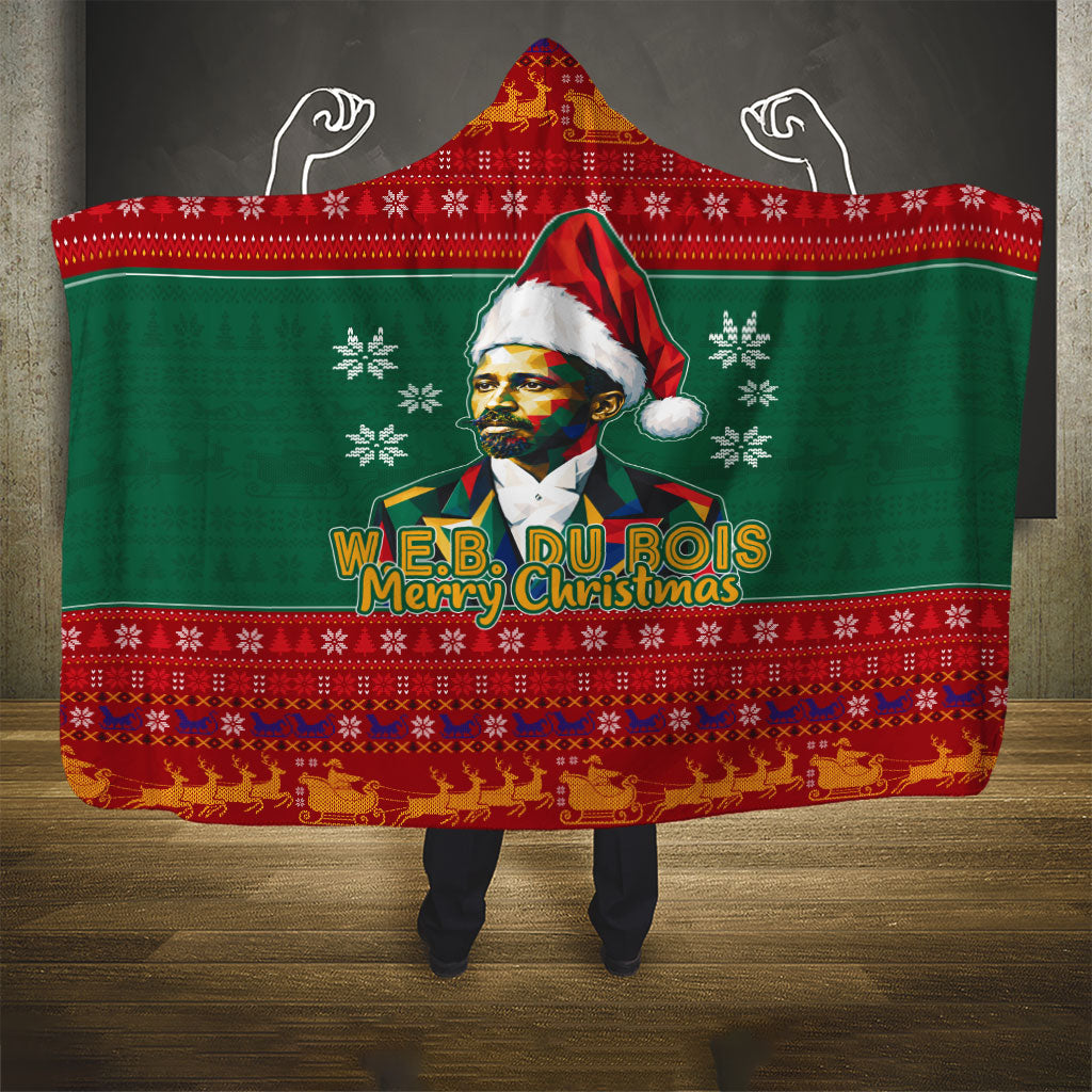 W.E.B. Du Bois Christmas Hooded Blanket Inspirational Liberty Quote Ugly Knitted Pattern Festive