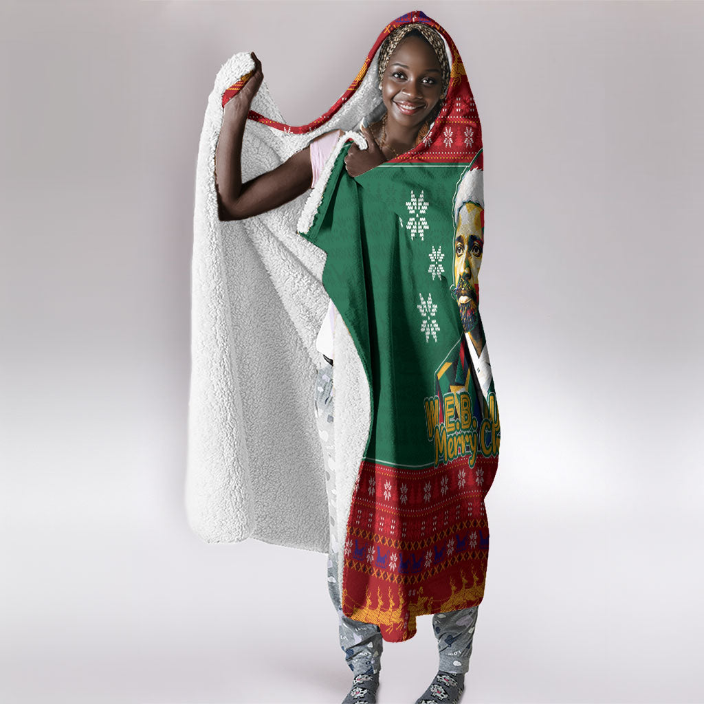 W.E.B. Du Bois Christmas Hooded Blanket Inspirational Liberty Quote Ugly Knitted Pattern Festive