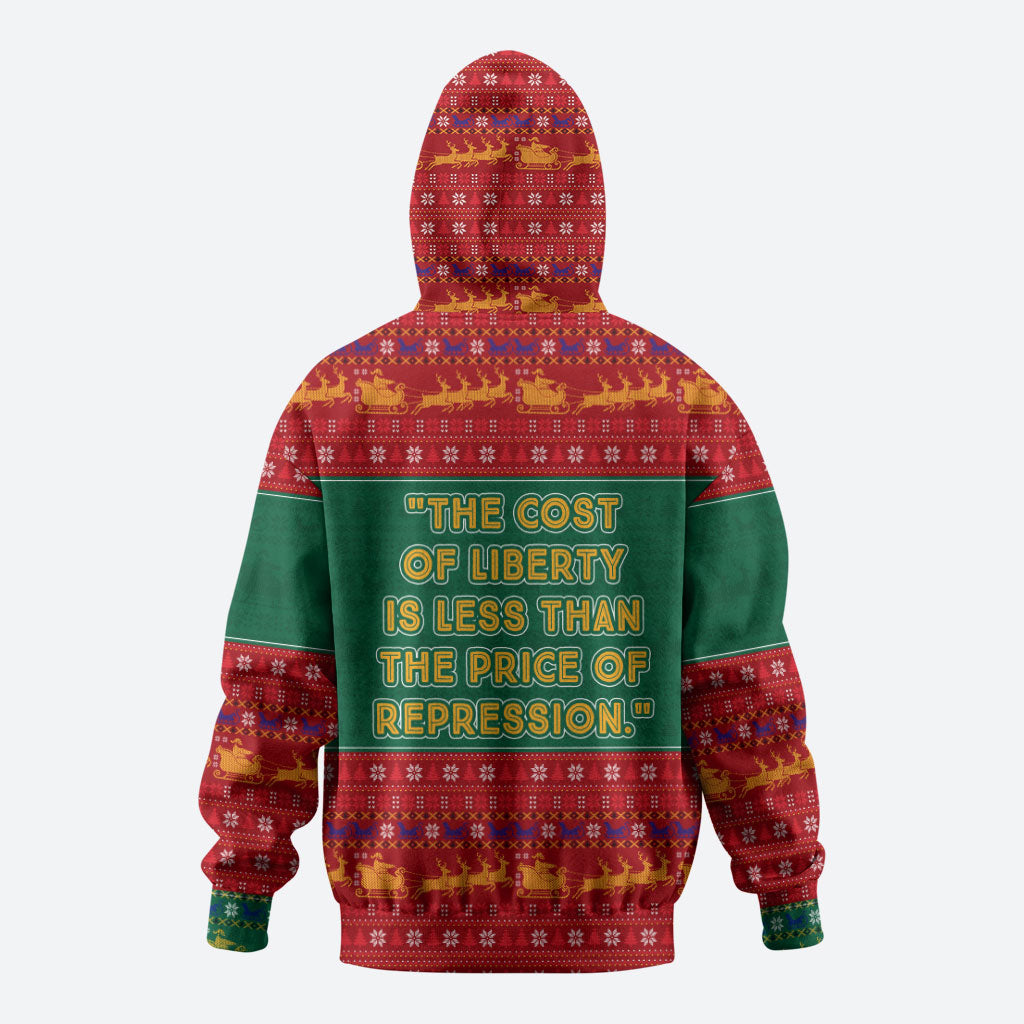 W.E.B. Du Bois Christmas Hoodie Inspirational Liberty Quote Ugly Knitted Pattern Festive