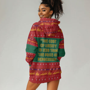 W.E.B. Du Bois Christmas Hoodie Dress Inspirational Liberty Quote Ugly Knitted Pattern Festive