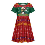 W.E.B. Du Bois Christmas Kid Short Sleeve Dress Inspirational Liberty Quote Ugly Knitted Pattern Festive