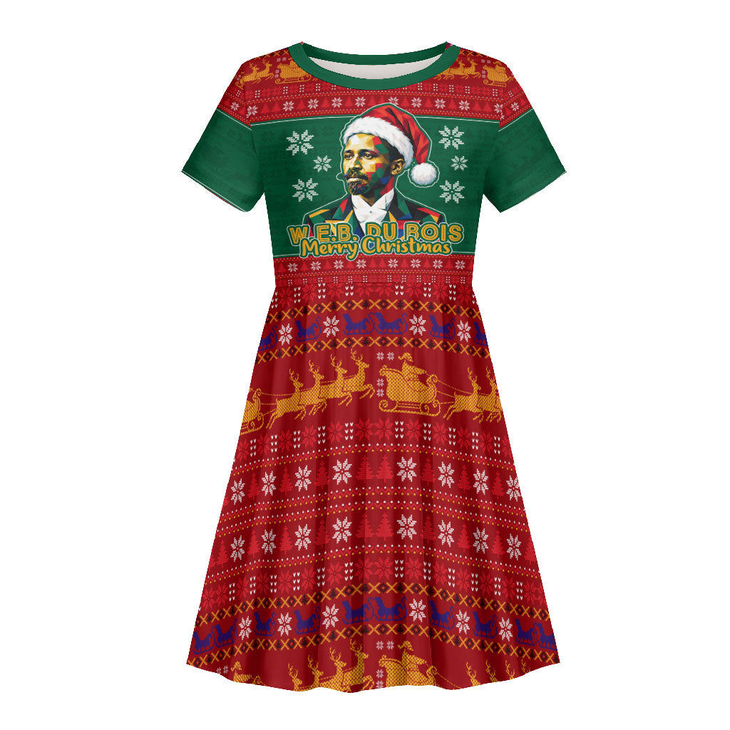 W.E.B. Du Bois Christmas Kid Short Sleeve Dress Inspirational Liberty Quote Ugly Knitted Pattern Festive