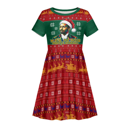 W.E.B. Du Bois Christmas Kid Short Sleeve Dress Inspirational Liberty Quote Ugly Knitted Pattern Festive