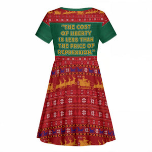 W.E.B. Du Bois Christmas Kid Short Sleeve Dress Inspirational Liberty Quote Ugly Knitted Pattern Festive