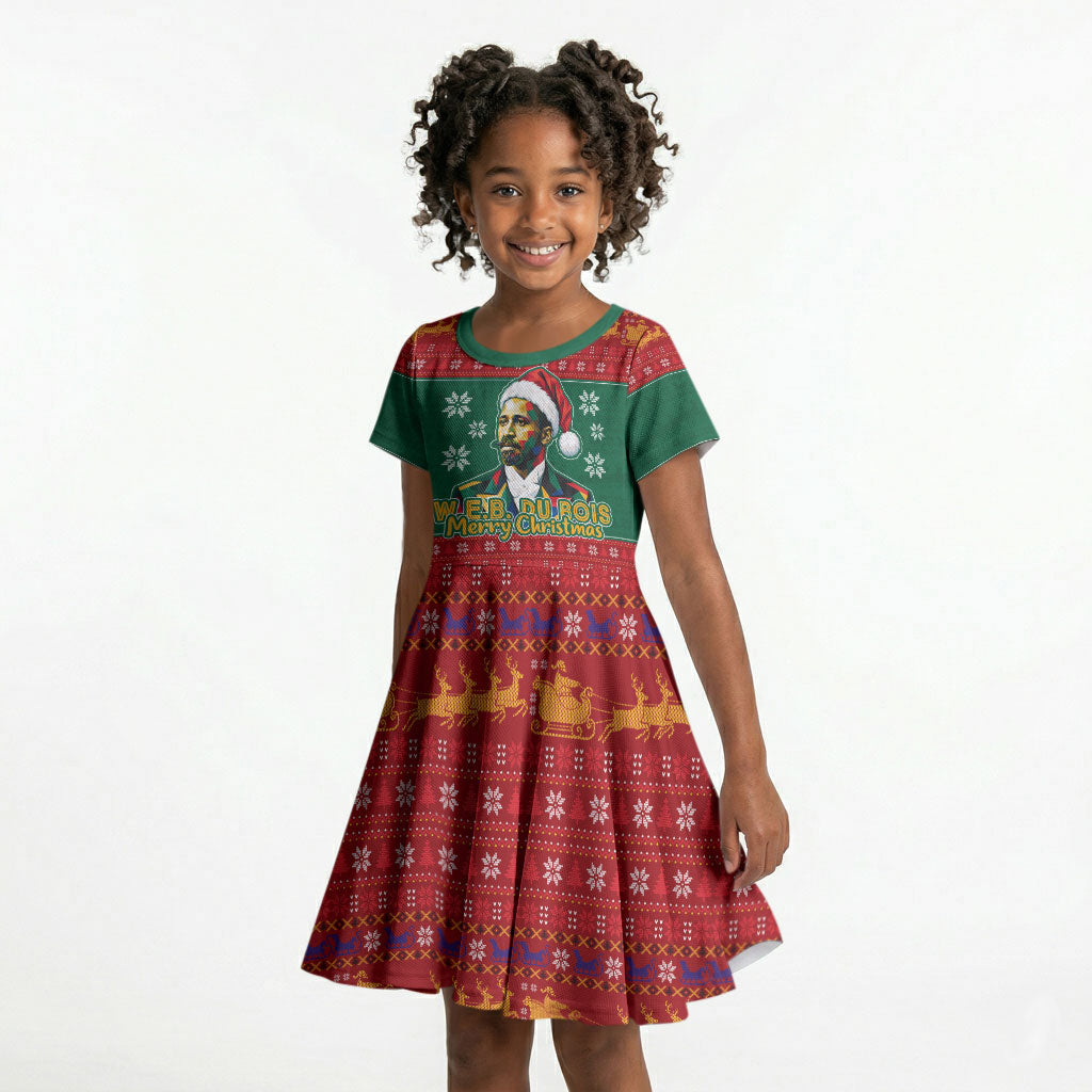 W.E.B. Du Bois Christmas Kid Short Sleeve Dress Inspirational Liberty Quote Ugly Knitted Pattern Festive