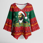 W.E.B. Du Bois Christmas Kimono Sleeve Blouse Inspirational Liberty Quote Ugly Knitted Pattern Festive