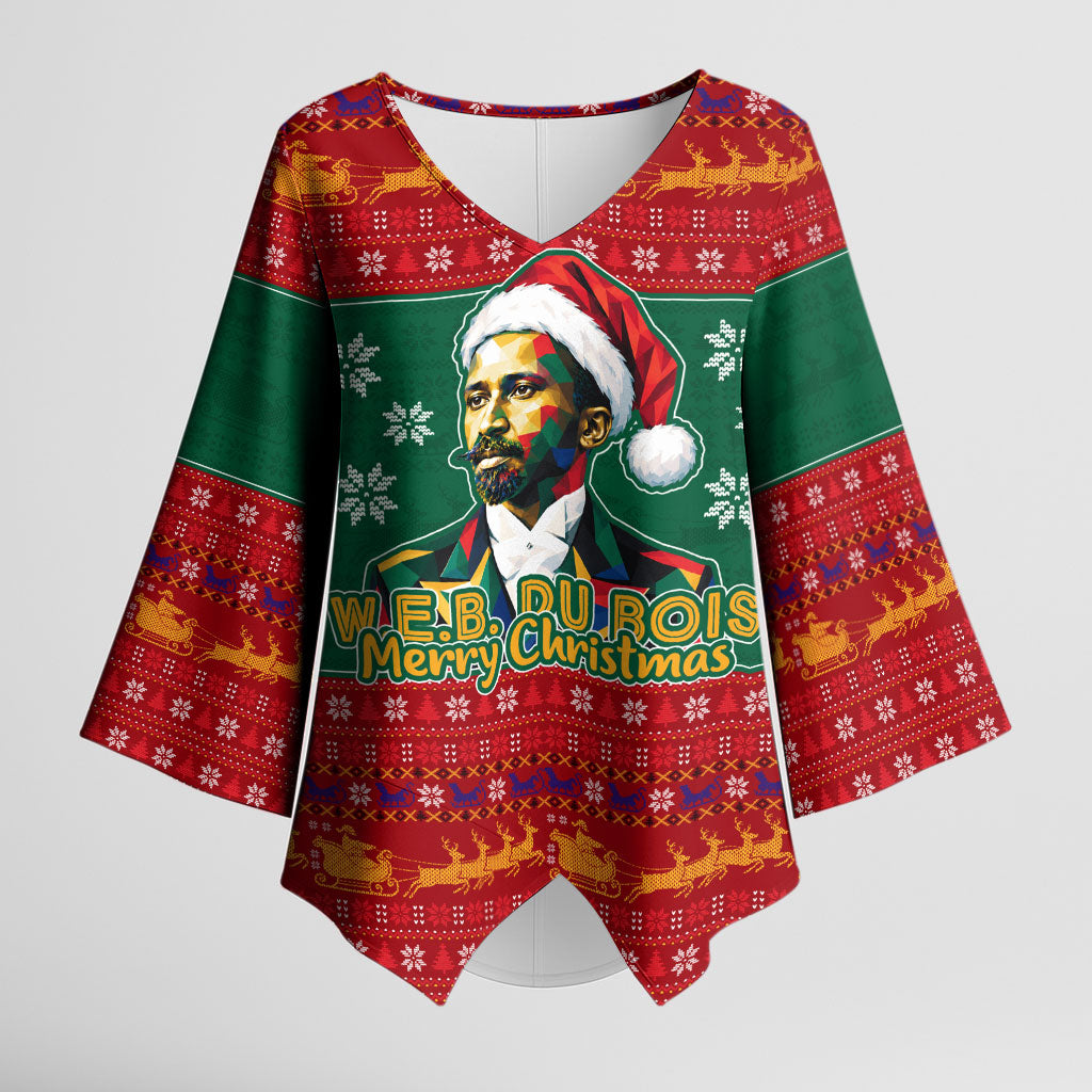 W.E.B. Du Bois Christmas Kimono Sleeve Blouse Inspirational Liberty Quote Ugly Knitted Pattern Festive