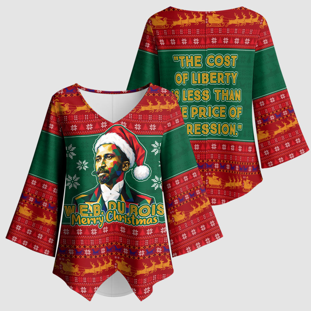 W.E.B. Du Bois Christmas Kimono Sleeve Blouse Inspirational Liberty Quote Ugly Knitted Pattern Festive