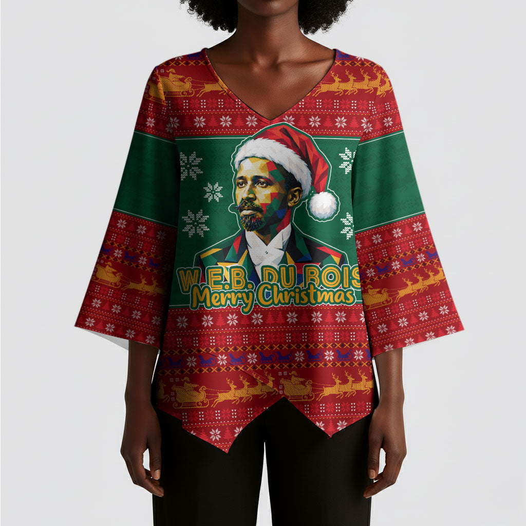 W.E.B. Du Bois Christmas Kimono Sleeve Blouse Inspirational Liberty Quote Ugly Knitted Pattern Festive