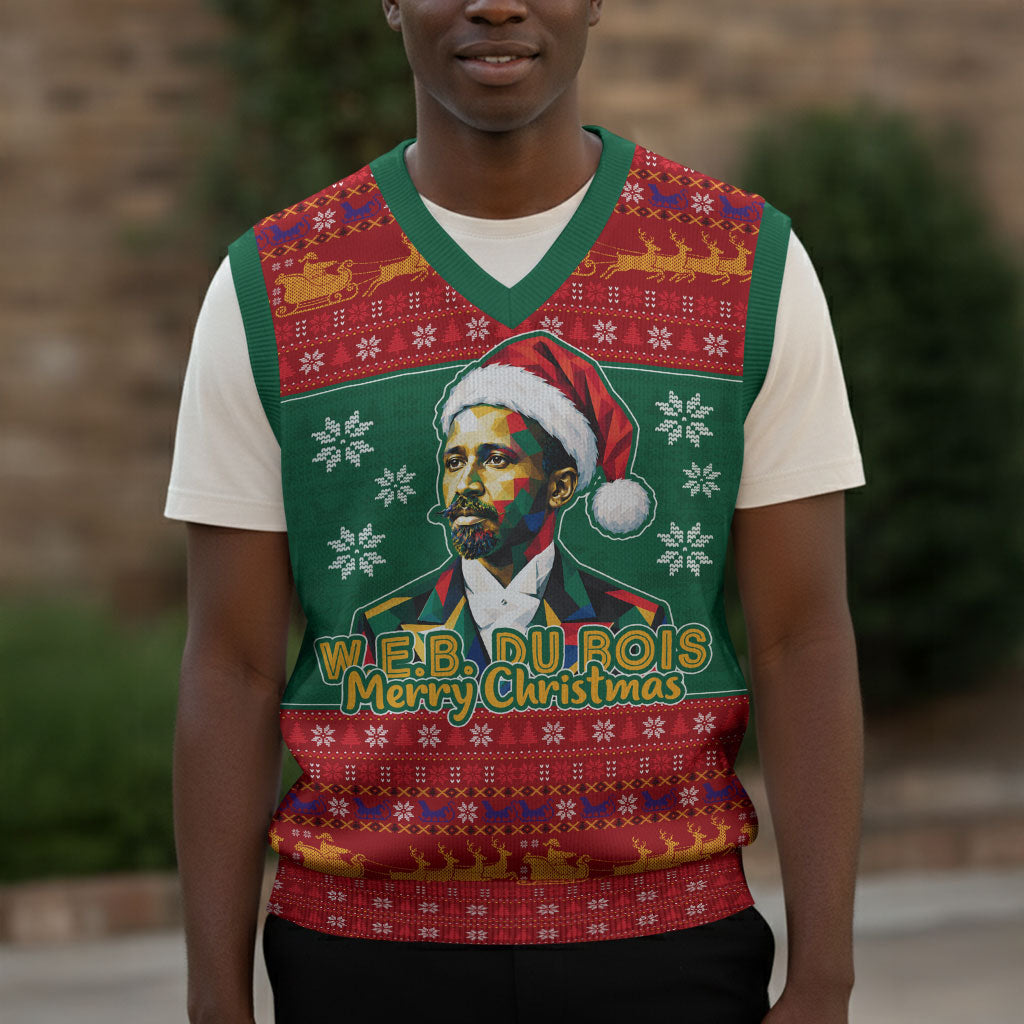 W.E.B. Du Bois Christmas Knitted V-Neck Vest Inspirational Liberty Quote Ugly Knitted Pattern Festive