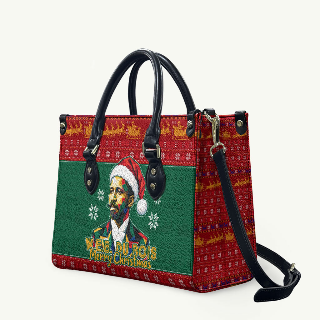 W.E.B. Du Bois Christmas Leather Bag Inspirational Liberty Quote Ugly Knitted Pattern Festive