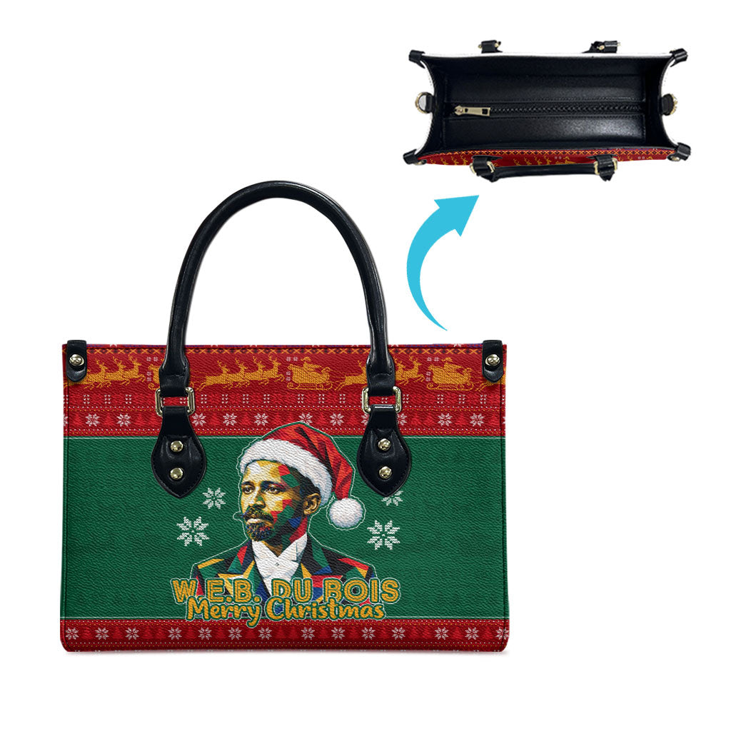 W.E.B. Du Bois Christmas Leather Bag Inspirational Liberty Quote Ugly Knitted Pattern Festive
