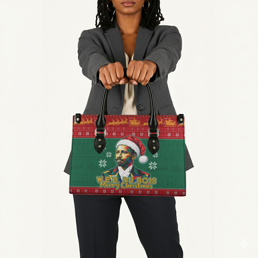 W.E.B. Du Bois Christmas Leather Bag Inspirational Liberty Quote Ugly Knitted Pattern Festive