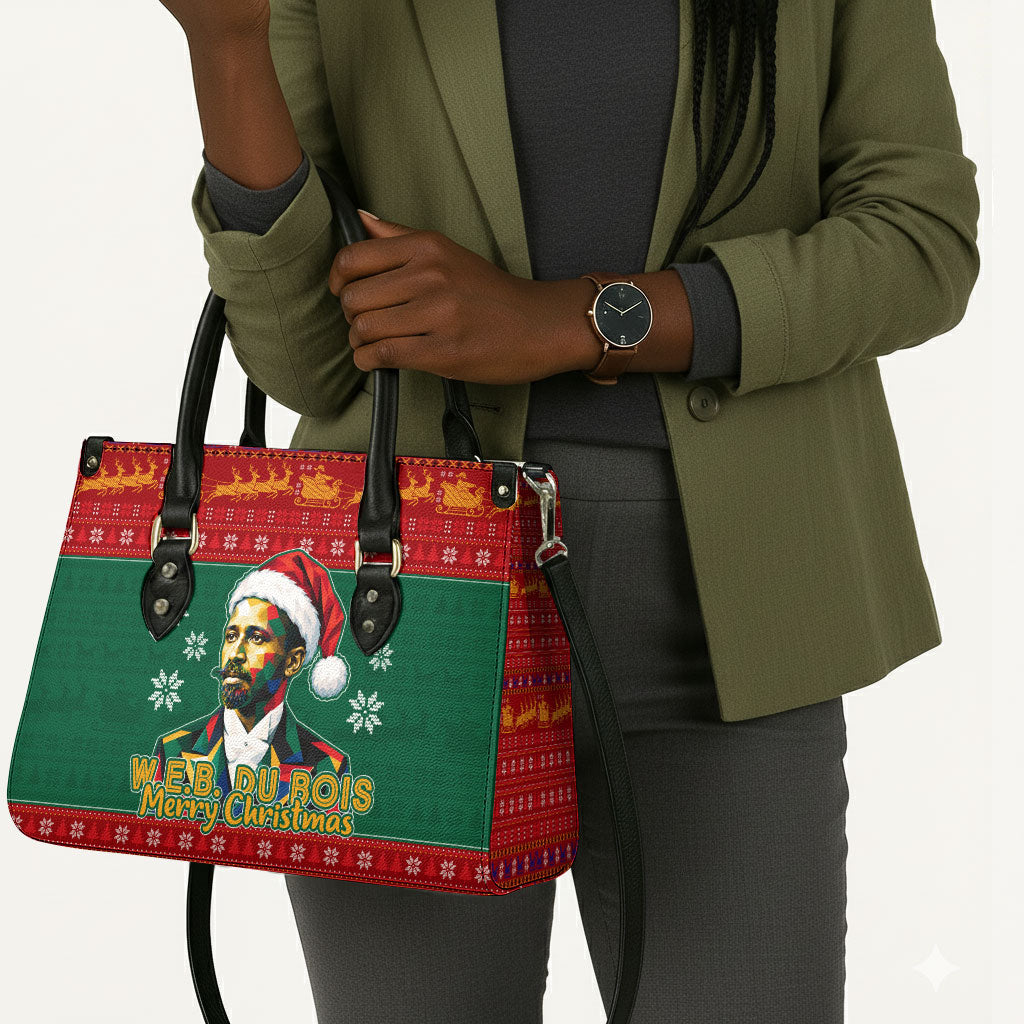 W.E.B. Du Bois Christmas Leather Bag Inspirational Liberty Quote Ugly Knitted Pattern Festive