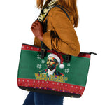 W.E.B. Du Bois Christmas Leather Tote Bag Inspirational Liberty Quote Ugly Knitted Pattern Festive