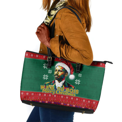 W.E.B. Du Bois Christmas Leather Tote Bag Inspirational Liberty Quote Ugly Knitted Pattern Festive