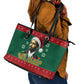 W.E.B. Du Bois Christmas Leather Tote Bag Inspirational Liberty Quote Ugly Knitted Pattern Festive