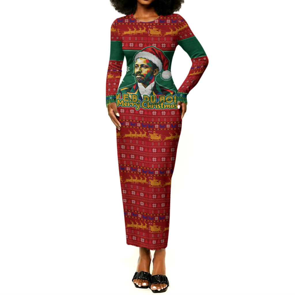 W.E.B. Du Bois Christmas Long Sleeve Bodycon Dress Inspirational Liberty Quote Ugly Knitted Pattern Festive