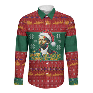 W.E.B. Du Bois Christmas Long Sleeve Button Shirt Inspirational Liberty Quote Ugly Knitted Pattern Festive