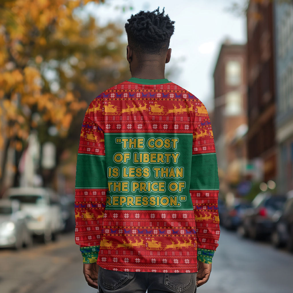 W.E.B. Du Bois Christmas Long Sleeve Shirt Inspirational Liberty Quote Ugly Knitted Pattern Festive