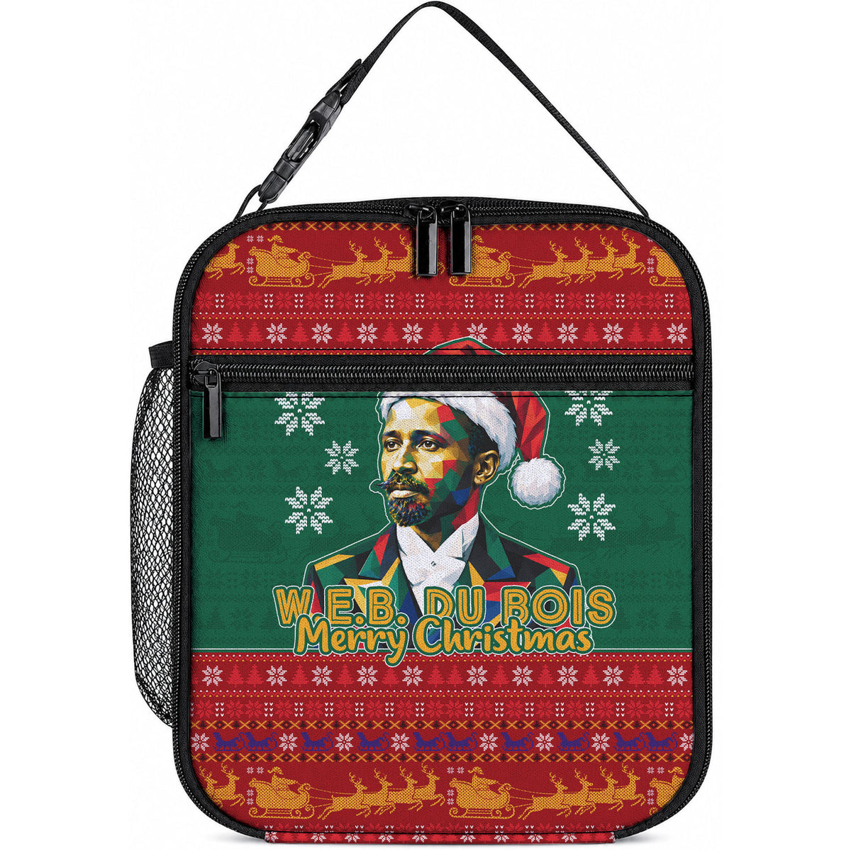 W.E.B. Du Bois Christmas Lunch Bag Inspirational Liberty Quote Ugly Knitted Pattern Festive