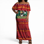 W.E.B. Du Bois Christmas Off Shoulder Maxi Dress Inspirational Liberty Quote Ugly Knitted Pattern Festive