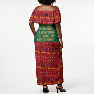 W.E.B. Du Bois Christmas Off Shoulder Maxi Dress Inspirational Liberty Quote Ugly Knitted Pattern Festive