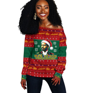 W.E.B. Du Bois Christmas Off Shoulder Sweater Inspirational Liberty Quote Ugly Knitted Pattern Festive