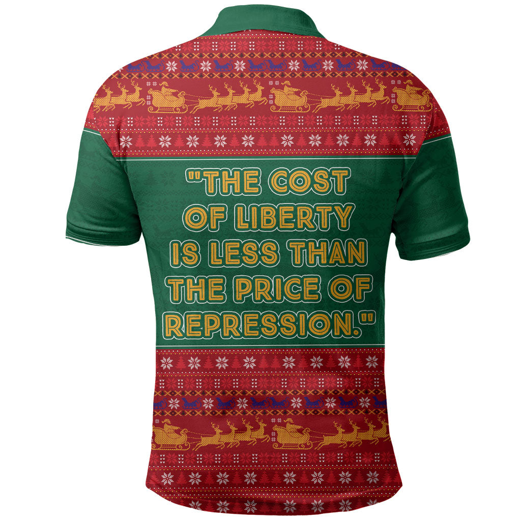 W.E.B. Du Bois Christmas Polo Shirt Inspirational Liberty Quote Ugly Knitted Pattern Festive