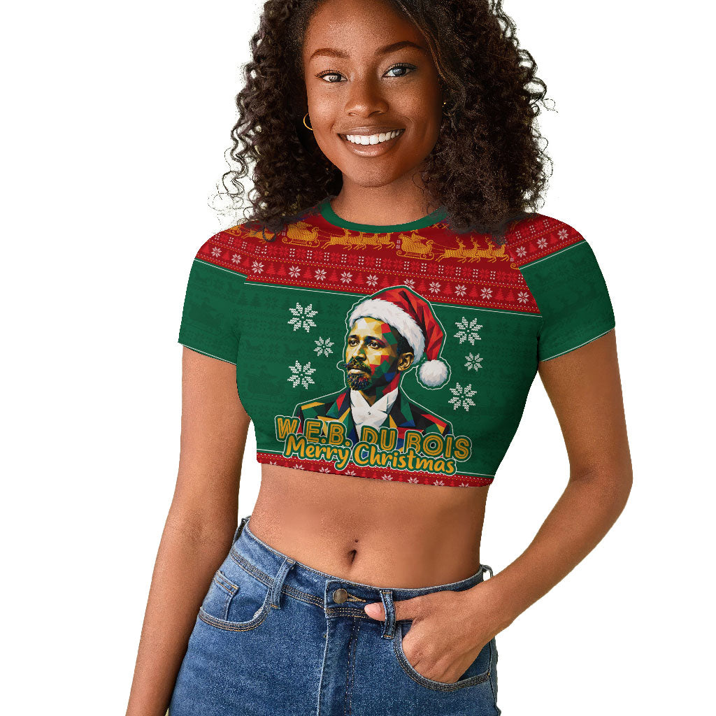 W.E.B. Du Bois Christmas Raglan Cropped T shirt Inspirational Liberty Quote Ugly Knitted Pattern Festive