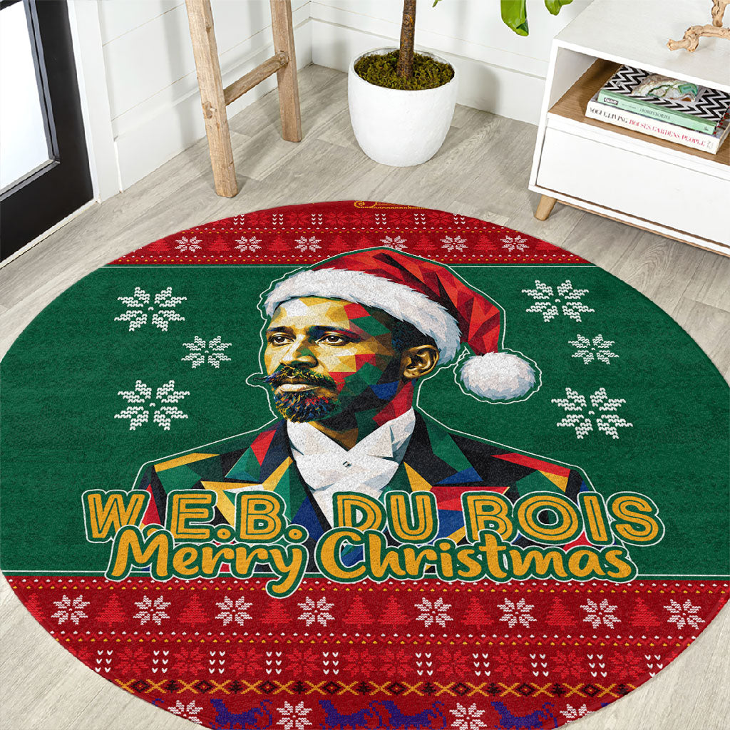 W.E.B. Du Bois Christmas Round Carpet Inspirational Liberty Quote Ugly Knitted Pattern Festive