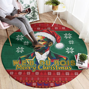 W.E.B. Du Bois Christmas Round Carpet Inspirational Liberty Quote Ugly Knitted Pattern Festive