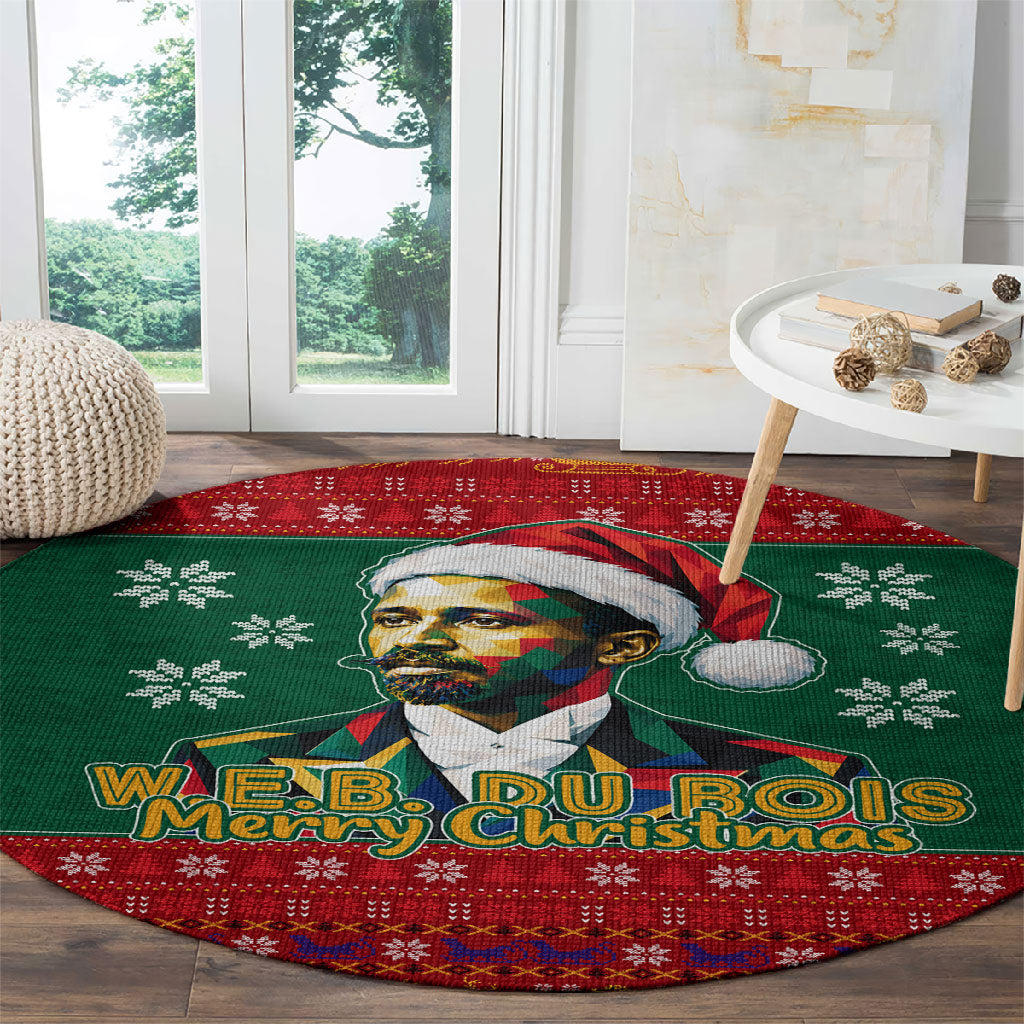 W.E.B. Du Bois Christmas Round Carpet Inspirational Liberty Quote Ugly Knitted Pattern Festive