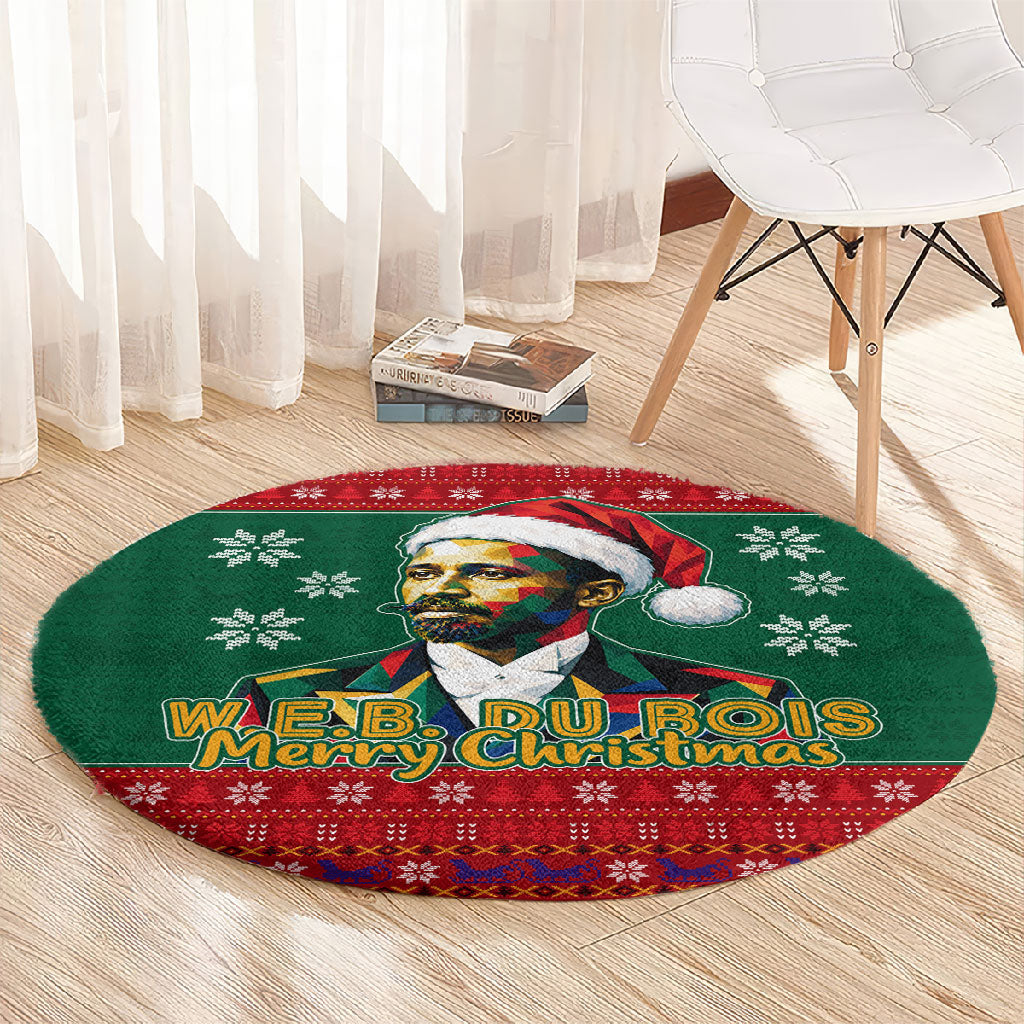 W.E.B. Du Bois Christmas Round Carpet Inspirational Liberty Quote Ugly Knitted Pattern Festive